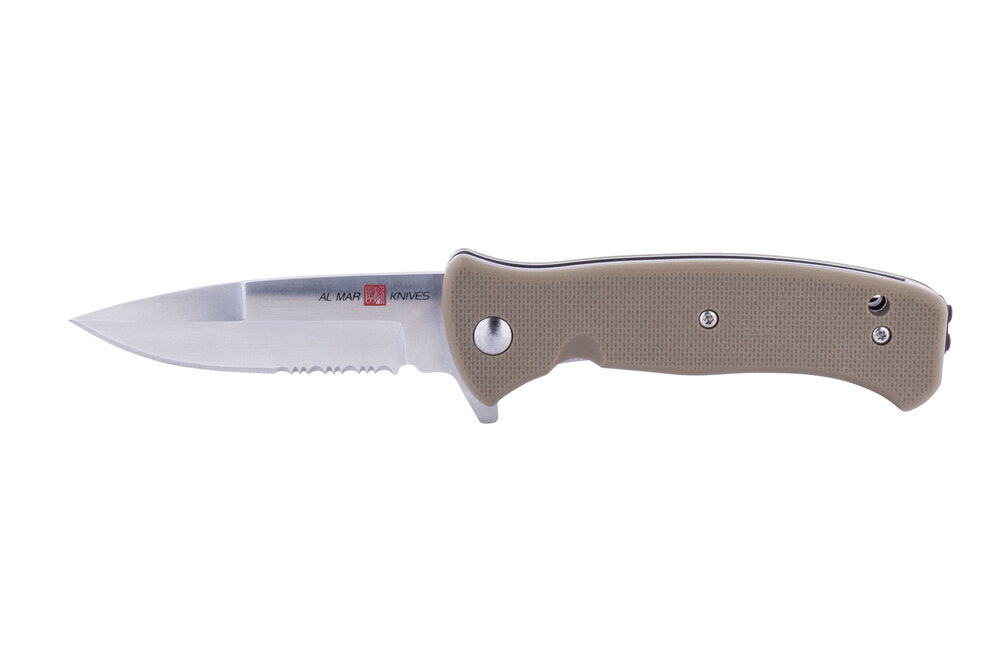 AL MAR KNIVES MINI S.E.R.E. COYOTE 3" 8CR COMBO BLADE
