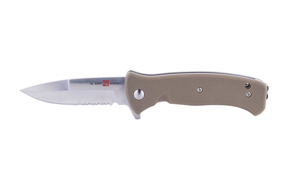 AL MAR KNIVES MINI S.E.R.E. COYOTE 3" 8CR COMBO BLADE