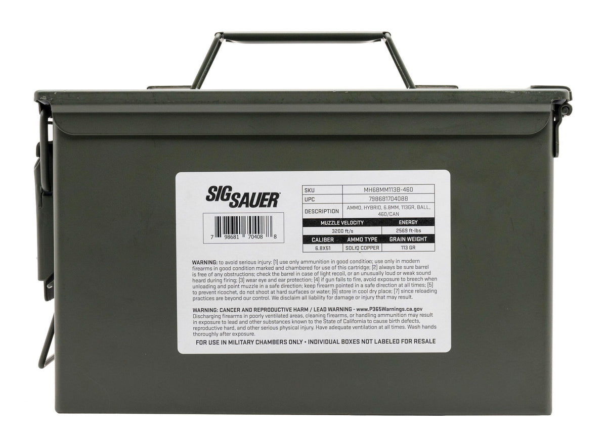 Sig Sauer .277 Sig Fury Can 113gr FMJ Ammo