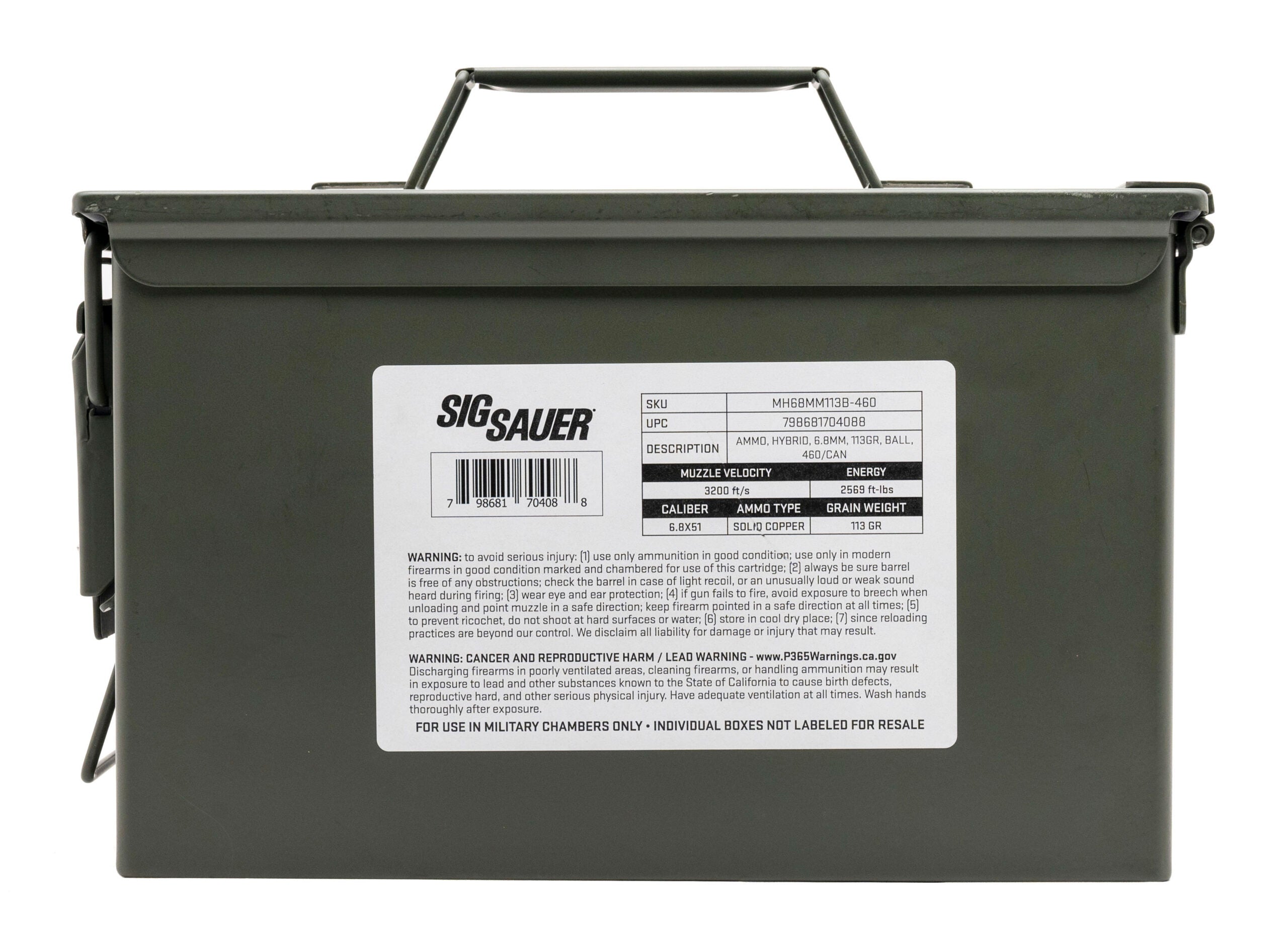 Sig Sauer .277 Sig Fury Can 113gr FMJ Ammo