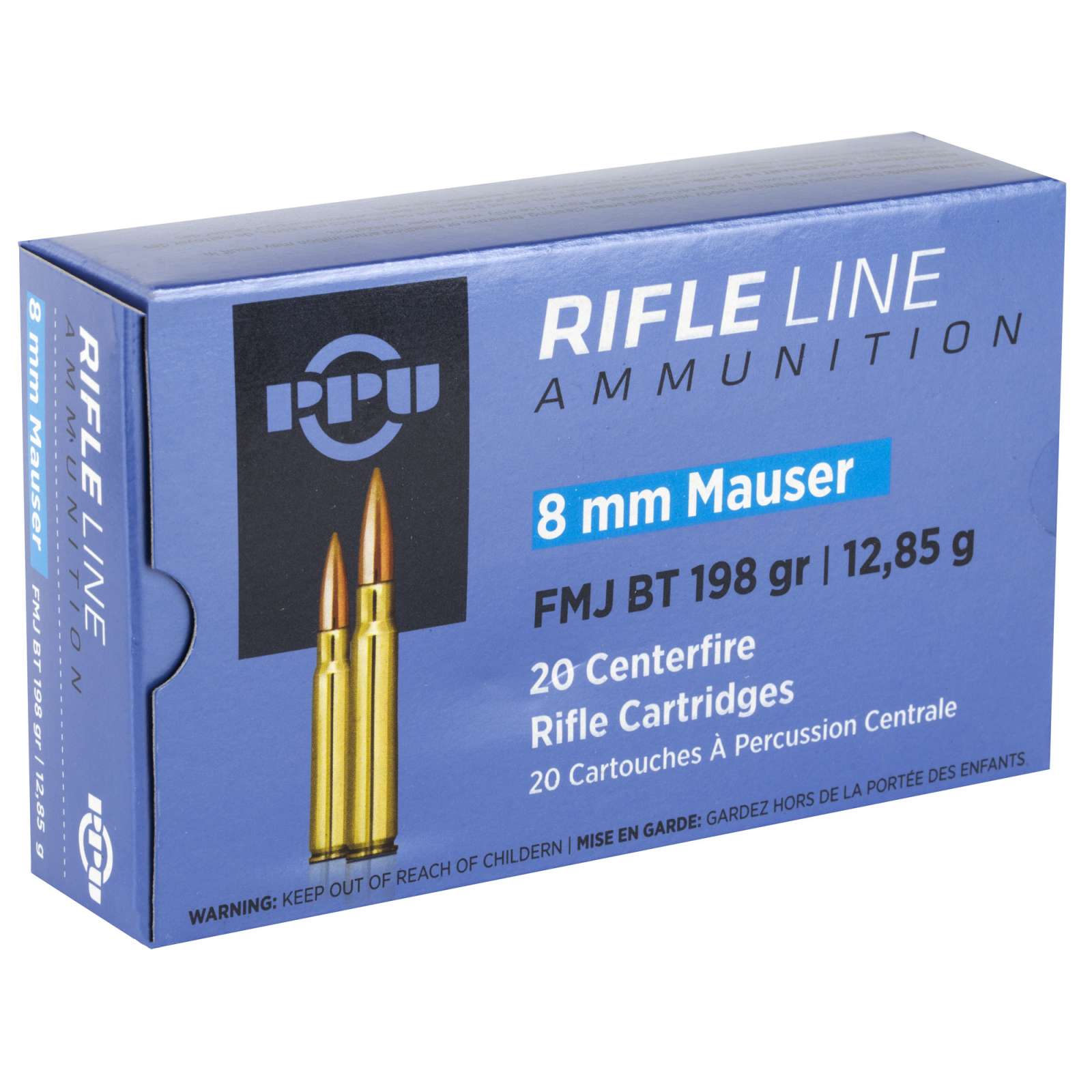 PPU 8MM MAUSER FMJ 198GR 20RD BOX 10 BOXES PER CASE