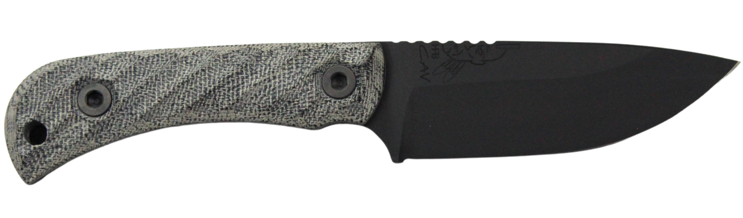 HALF FACE BLADES CAVNER JR 3.5" BLADE, 7.5"OA, S45VN ARMOR BLK, GRY MICARTA GRIP