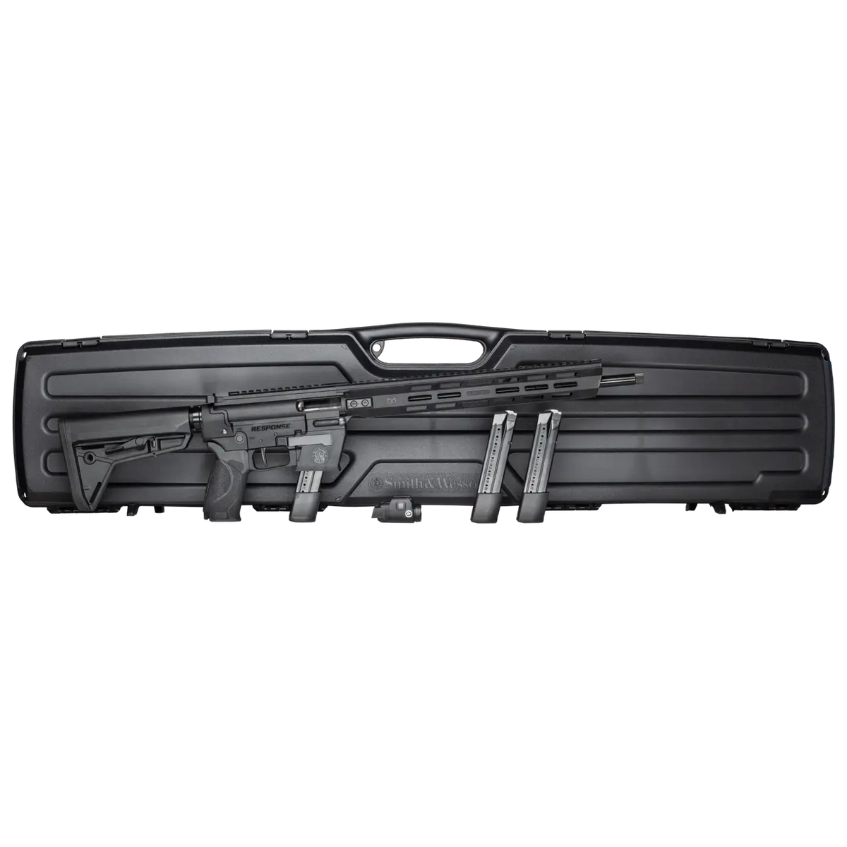 SMITH & WESSON RESPONSE 9MM RIFLE 16.5" BLACK 3-23RD MAGS, CRMSN TRCE CMR-209, SW CASE