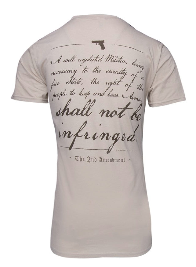 GLOCK T-SHIRT 2ND AMENDMENT TAN SMALL