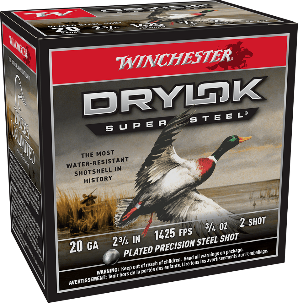 Winchester DRYLOK SUPER STEEL 20 Gauge 2.75 in 3/4 oz #2
