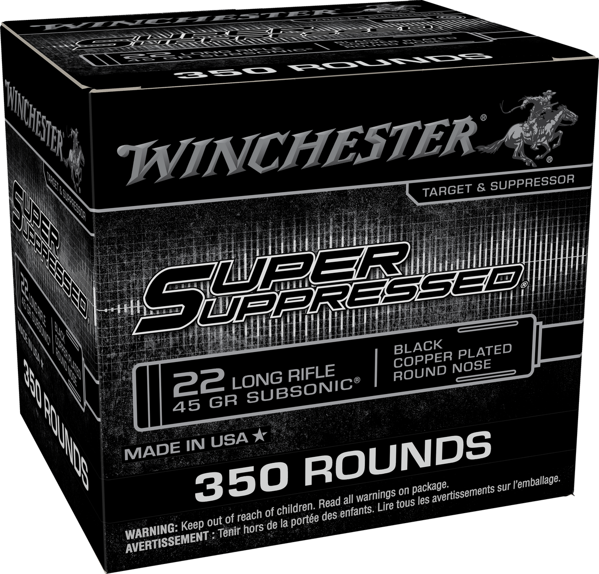 Winchester .22 Long Rifle SUPER SUPRESSED 45gr JHP Ammo