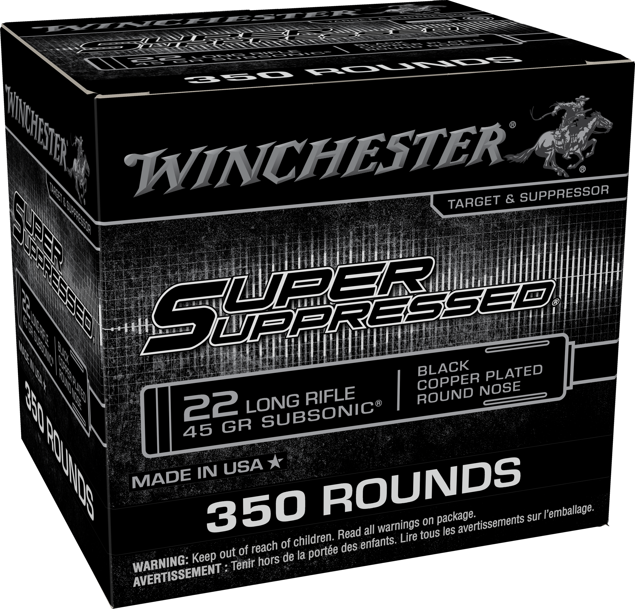 Winchester .22 Long Rifle SUPER SUPRESSED 45gr JHP Ammo