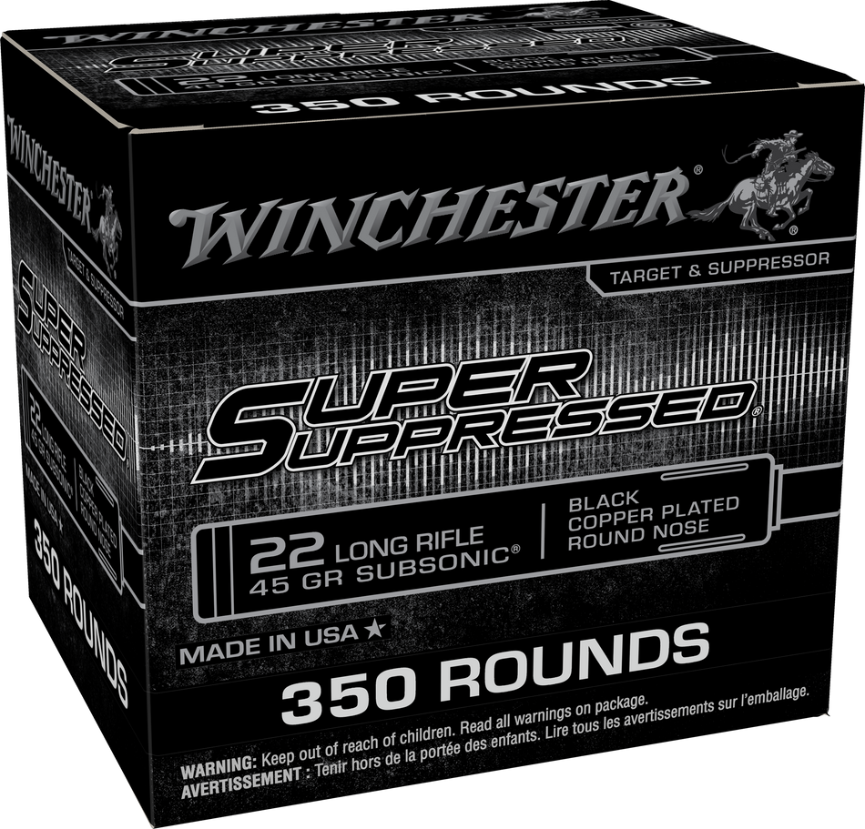 Winchester .22 Long Rifle SUPER SUPRESSED 45gr JHP Ammo
