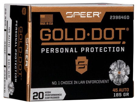 Speer .45 ACP/Auto Gold Dot 185gr BHP Ammo