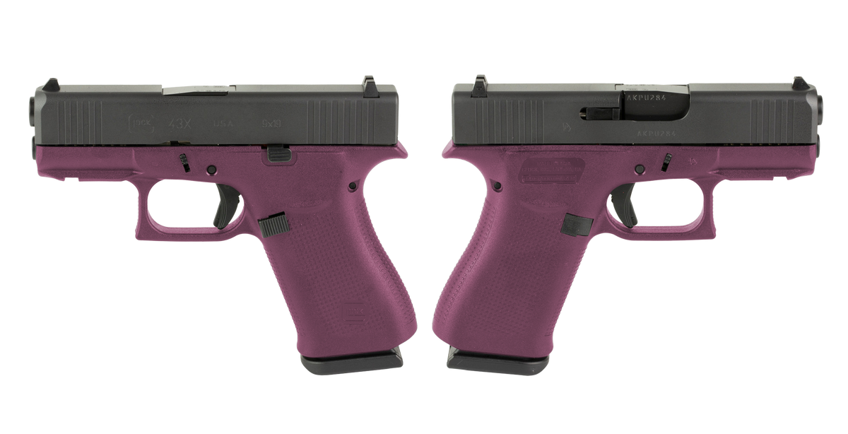 GLOCK G43X 9MM PISTOL 3.41" PISTOL CRANBERRY NIGHT SIGHTS 2-10RD MAGS