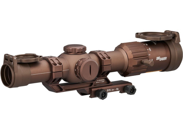SIG SAUER TANGO MSR 1-6X24 SCOPE 30MM SFP ILLUMINATED MSR BDC8 RETICLE, 0.5MOA COYOTE W/ MOUNT