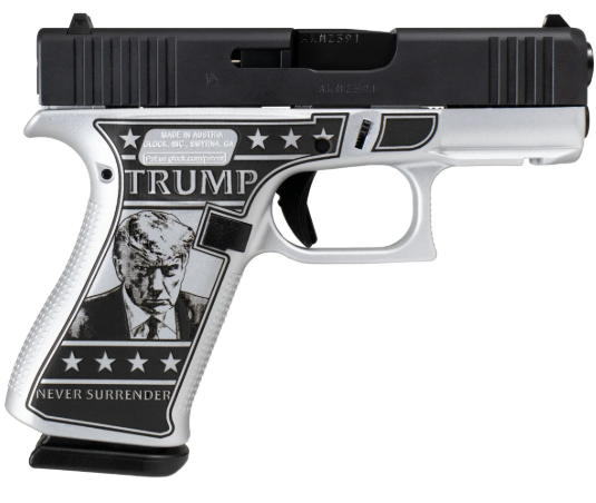 GLOCK G43X 9MM PISTOL 3.41" TRUMP MUGSHOT NIGHT SIGHTS 2-10RD MAGS