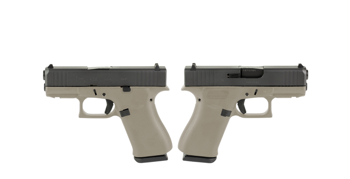 GLOCK G43X 9MM PISTOL 3.41" MCMILLIAN TAN NIGHT SIGHTS 2-10RD MAGS