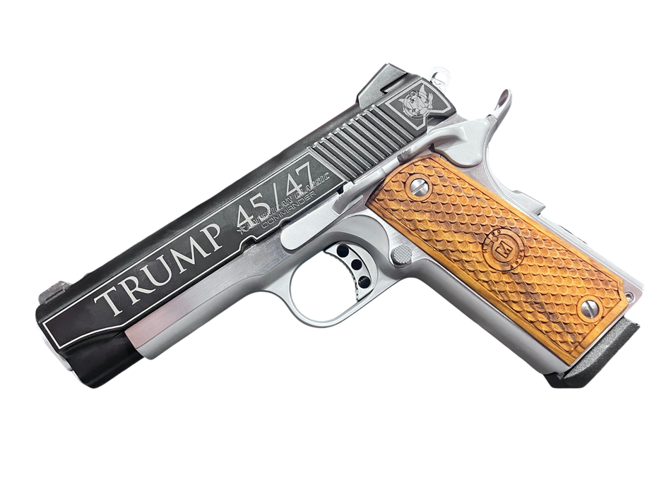 AMERICAN CLASSIC COMMANDER 1911 45ACP 4.25" TRUMP 45/47 CHROME/BLACK 8RD