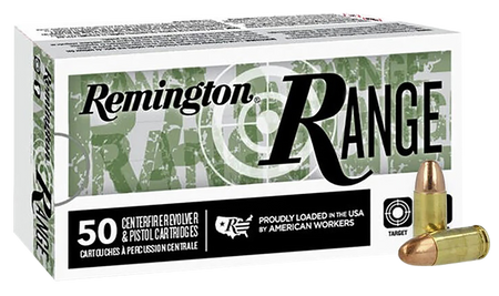 Remington 9mm Luger Range 124gr FMJ Ammo
