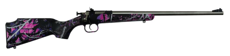 Crickett KSA2167 Youth 22 LR 1rd 16.12" Stainless Steel Barrel, Fixed Front/Adjustable Rear Peep Sights, Hydro Dipped Muddy Girl Synthetic Stock w/11.5" LOP, Rebounding Firing Pin Safety