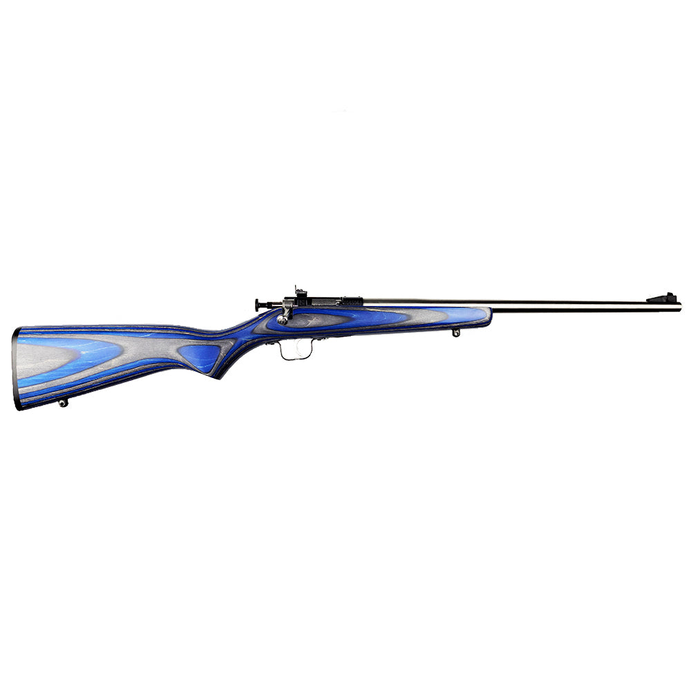 Crickett KSA2223 Youth 22 LR 1rd 16.12" Stainless Steel Barrel, Fixed Front/Adjustable Rear Peep Sights, Blue Laminate Stock w/11.5" LOP, Rebounding Firing Pin Safety