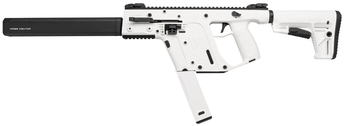 Kriss USA KV45CAP20 Vector CRB Gen2 45 ACP 30+1 16" Black Nitride Threaded Barrel, Alpine Cerakote Picatinny Rail Aluminum Receiver, Alpine White Synthetic 6 Position Stock Alpine Polymer Grip
