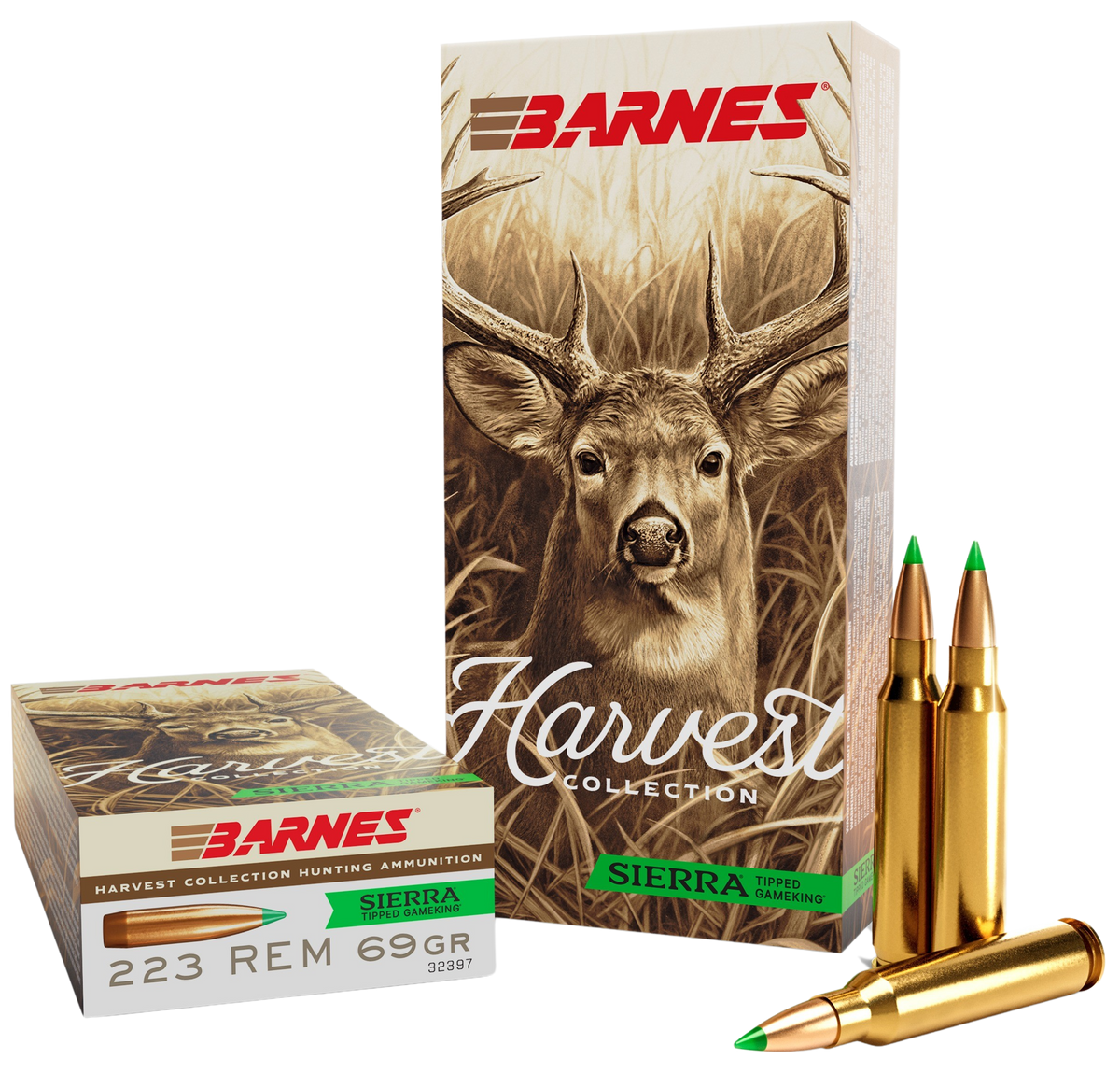 Barnes, Harvest Collection, 223 Remington, 69 Grain, Tipped GameKing, 20 Round Box