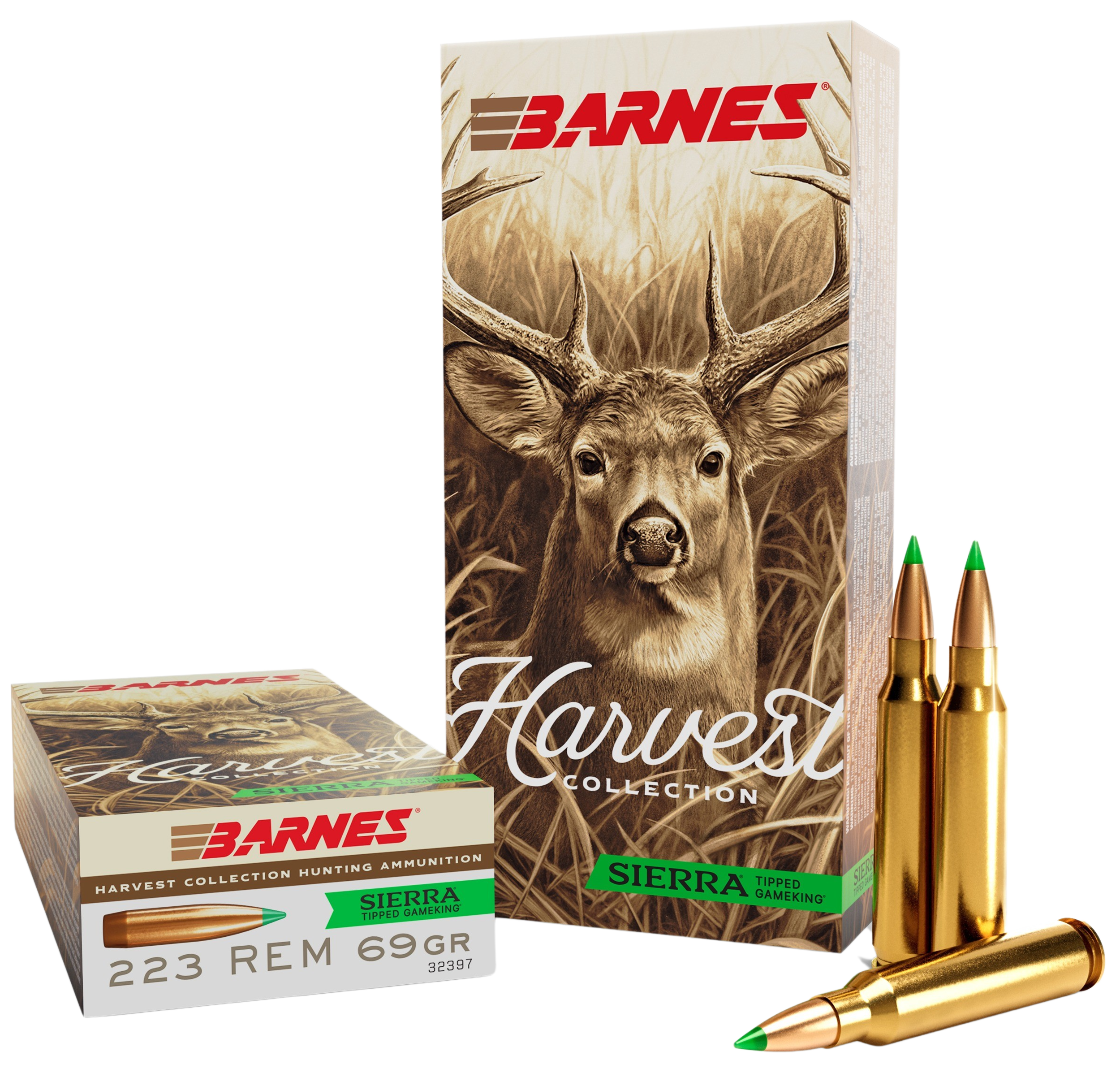 Barnes, Harvest Collection, 223 Remington, 69 Grain, Tipped GameKing, 20 Round Box