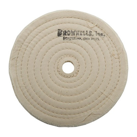 MUSLIN POLISH WHEEL, STITCHED, 6" X 3/8" THICK, 5/8" ARBOR