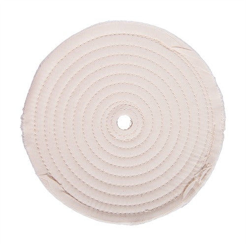 MUSLIN POLISH WHEEL, STITCHED, 8" X 3/8" THICK, 5/8" ARBOR