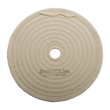 MUSLIN POLISH WHEEL, STITCHED, 8" X 3/8" THICK, 7/8" ARBOR