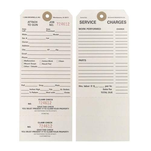 DOUBLE-STUB CLAIM CHECKS, 100 PACK