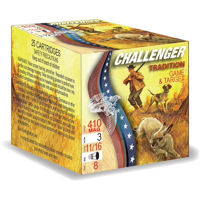 Challenger Ammunition  .410 Bore 3 in 11/16 oz #8