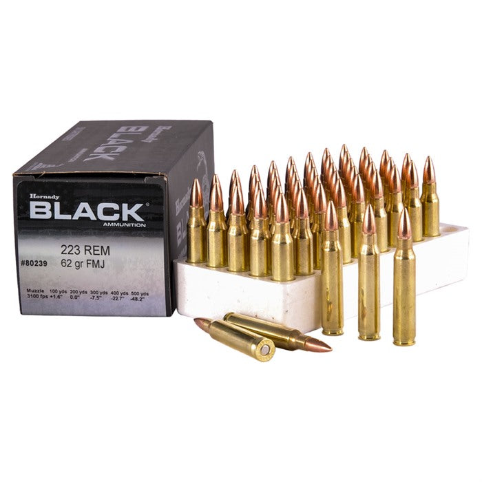 Hornady .223 Remington Black 62gr FMJ Ammo