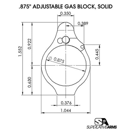 AR-15 SOLID ADJUSTABLE GAS BLOCK 850051342501