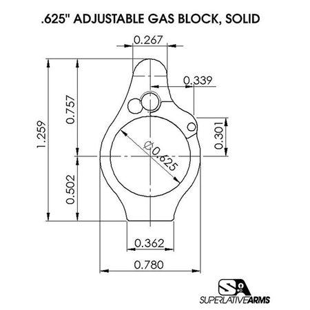 AR-15 SOLID ADJUSTABLE GAS BLOCK 850011846407