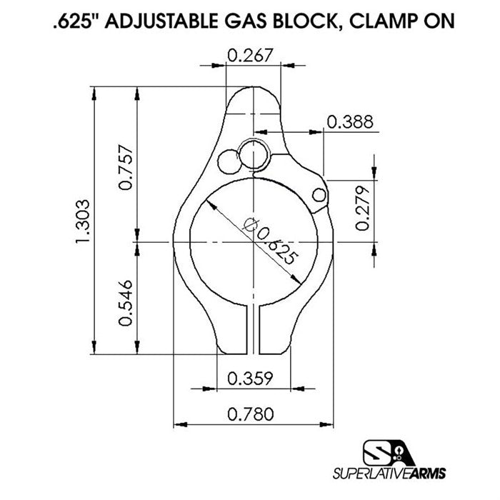 AR-15 CLAMP ON ADJUSTABLE GAS BLOCK 850011846377