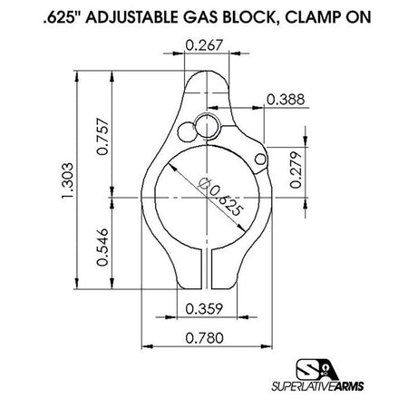 AR-15 CLAMP ON ADJUSTABLE GAS BLOCK 850011846384