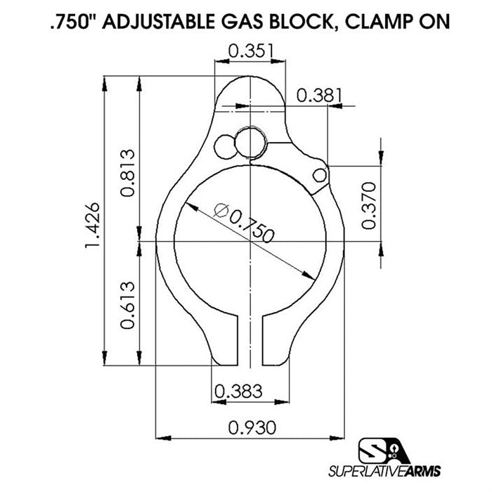 AR-15 CLAMP ON ADJUSTABLE GAS BLOCK 850011846421