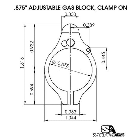 AR-15 CLAMP ON ADJUSTABLE GAS BLOCK 850011846452
