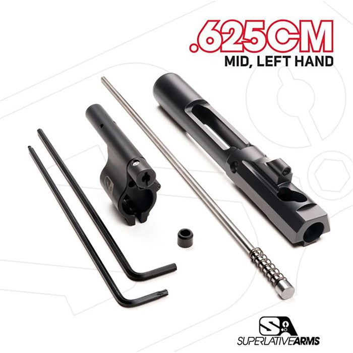 AR-15 ADJUSTABLE PISTON SYSTEM W/CLAMP 0.625" BLOCK LEFT HAND 850051342594