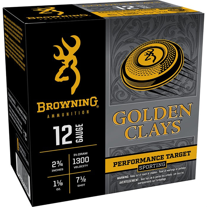 GOLDEN CLAYS 12GAUGE 2-3/4" 1-1/8OZ#7.5 SHOT 1300 FPS 25/BOX