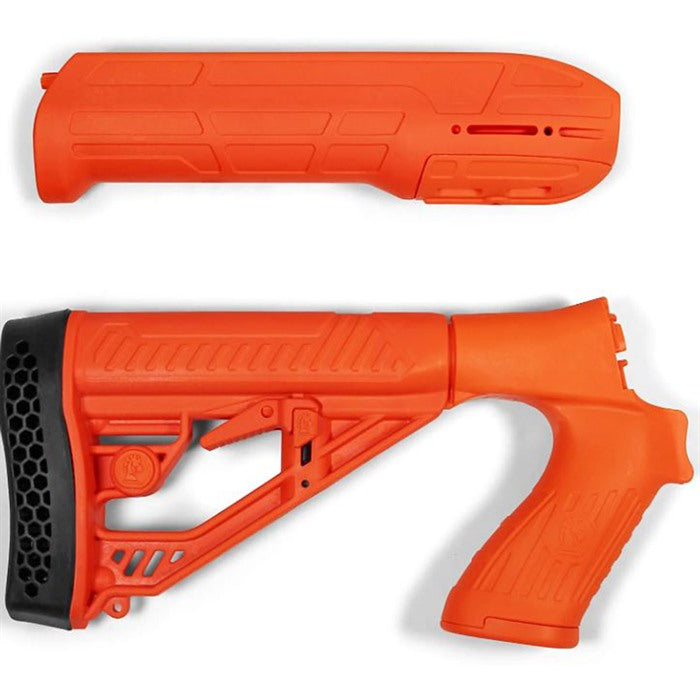 EX PERFORMANCE ADJ STOCK & FOREND FOR MOSS 500/590/88 ORANGE
