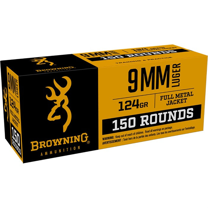 Browning 9mm Luger / Parabellum Training & Practice Value pack 124gr FMJ Ammo