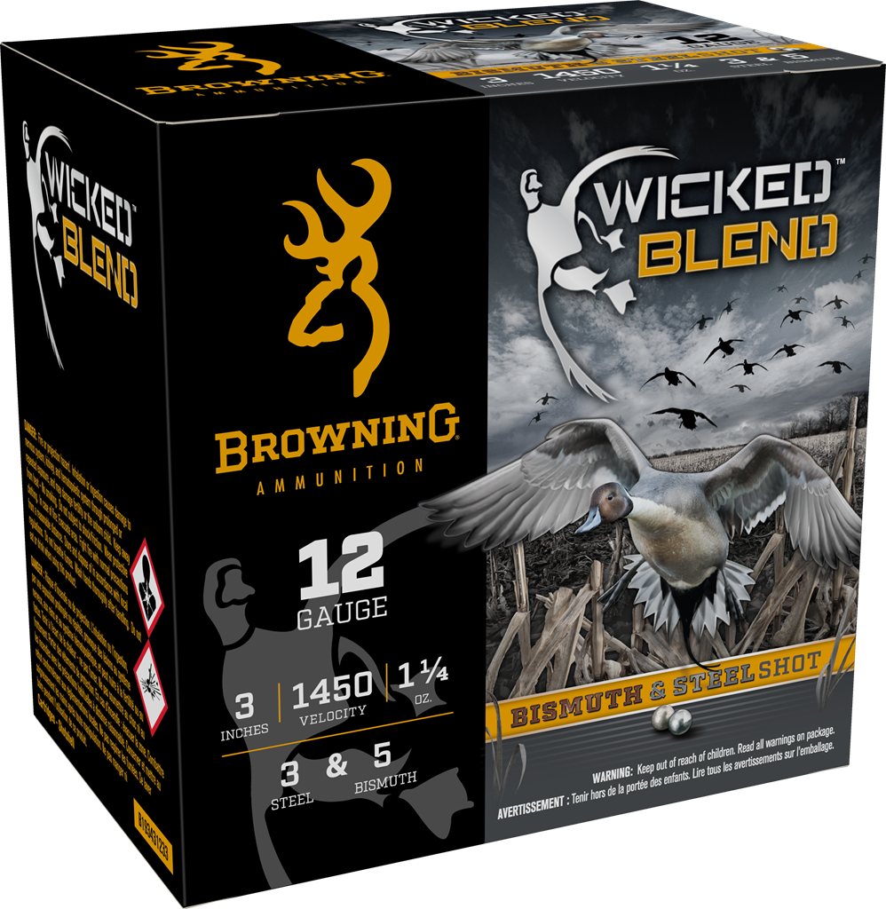 Browning Ammo B193431233 Wicked Blend 12Gauge 3" 1 1/4oz 3/5BI Shot 25 Per Box/10 Case 1300 FPS