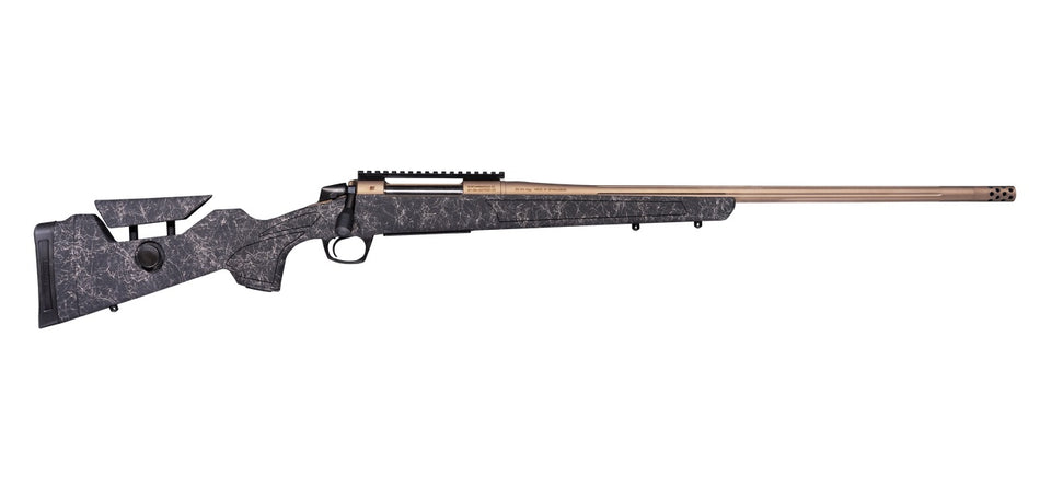CVA CR3955F Cascade Long Range Hunter 6mm Creedmoor Smoked Bronze Cerakote Threaded Barrel & Receiver w/Picatinny Rail, Graphite Black w/Smoke Bronze Webbing Adj Comb & LOP Synthetic Stock