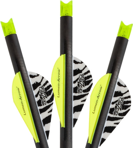 LUMENOK XBOW ARROW 20" CARBON GRN LIGHTED CRESCENT NOCK 3PK