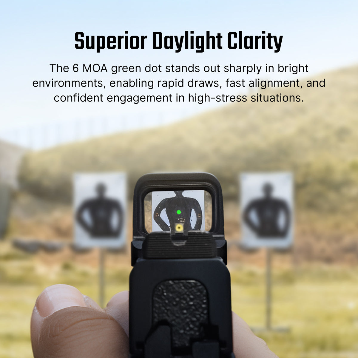 Osight SE 6 MOA Green Dot Sight Enclosed Emitter RMSc Footprint Side-Loading Battery