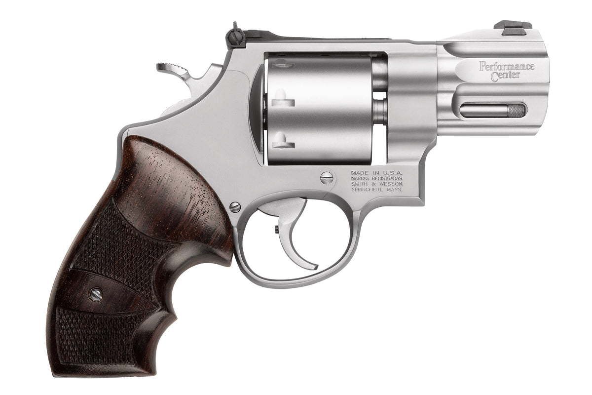 Smith & Wesson 170133 Performance Center Model 627 38 S&W Spl +P, 357 Mag 8rd 2.63" Stainless Steel Barrel & Cylinder Matte Silver Stainless Steel Frame with Wood Grip