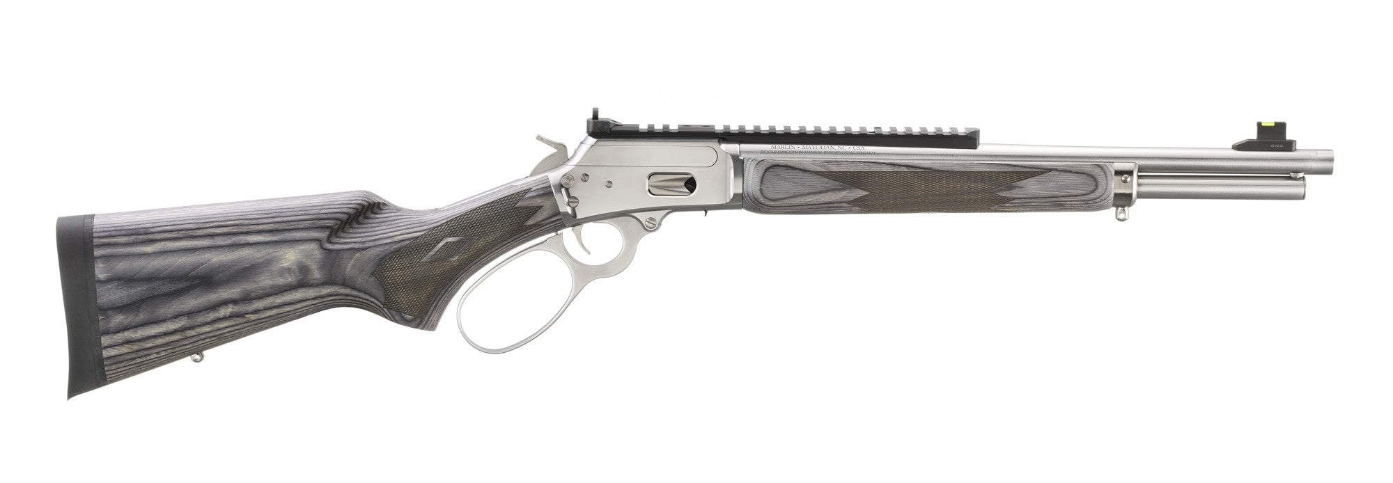 Marlin 70432 1894 SBL 44 Special/44 Rem Mag 8+1/9+1 16.10" Polished Stainless Threaded Barrel, Polished Stainless Picatinny Rail Receiver, Gray Fixed Laminate Stock