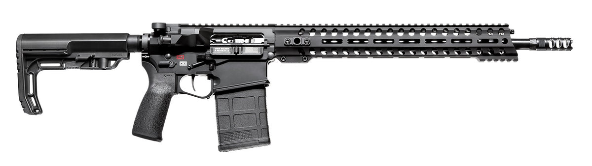 Patriot Ordnance Factory 01581 Revolution 308 Win,7.62x51mm NATO 16.50" 20+1 Black Hard Coat Anodized 6 Position MFT BMS Minimalist Stock