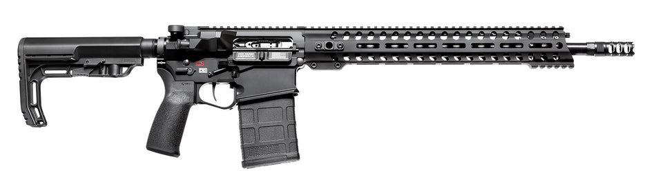 Patriot Ordnance Factory 01581 Revolution 308 Win,7.62x51mm NATO 16.50" 20+1 Black Hard Coat Anodized 6 Position MFT BMS Minimalist Stock