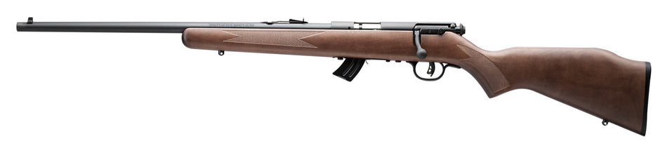 Savage Arms 50702 Mark II GL Youth 22 LR 10+1 19" Matte Black Sporter Barrel, Matte Black Drilled & Tapped Carbon Steel Receiver, Satin Brown Fixed Wood Stock, Left Hand