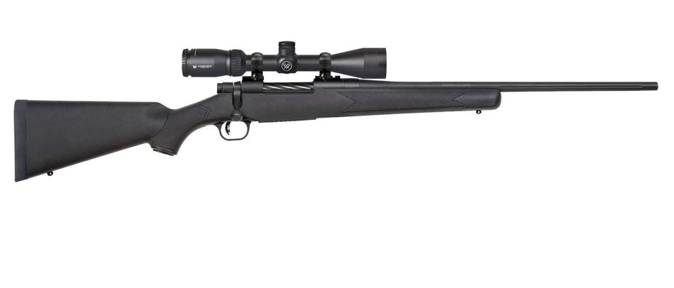 Mossberg 28053 Patriot 7mm-08 Rem Caliber with 5+1 Capacity, 22" Fluted Barrel, Matte Blued Metal Finish & Black Synthetic Stock Right Hand (Full Size) Includes Vortex Crossfire II 3-9x40mm Scope